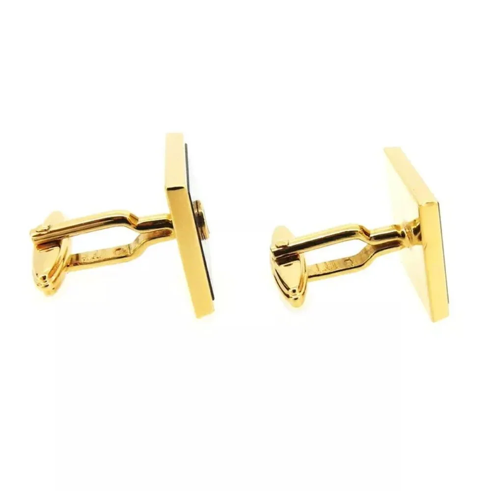 DUNHILL Cuffs D Mark Gold Bracket Authentic